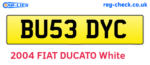 BU53DYC are the vehicle registration plates.