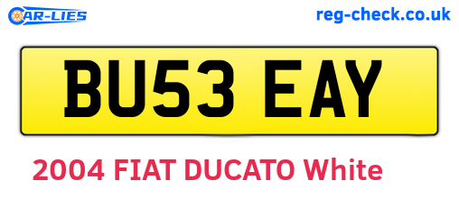 BU53EAY are the vehicle registration plates.
