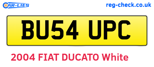 BU54UPC are the vehicle registration plates.