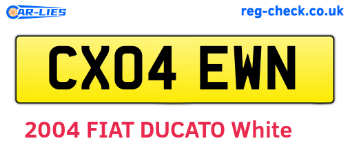 CX04EWN are the vehicle registration plates.