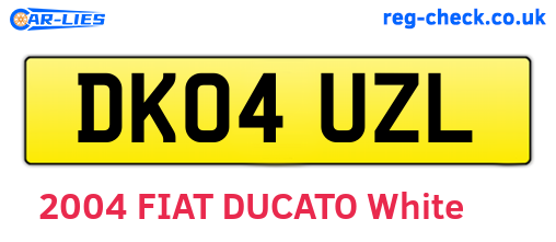 DK04UZL are the vehicle registration plates.
