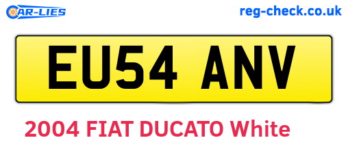 EU54ANV are the vehicle registration plates.