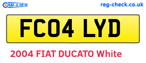 FC04LYD are the vehicle registration plates.