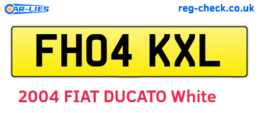 FH04KXL are the vehicle registration plates.