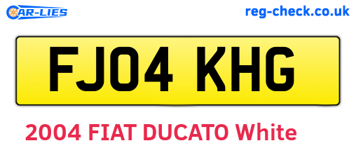 FJ04KHG are the vehicle registration plates.