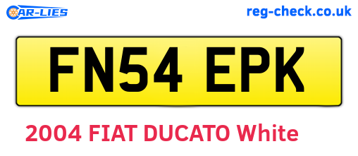 FN54EPK are the vehicle registration plates.