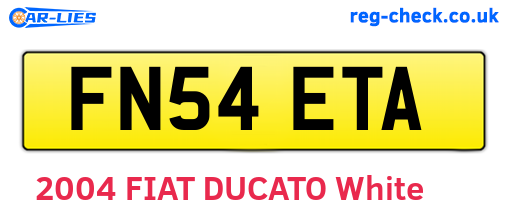 FN54ETA are the vehicle registration plates.