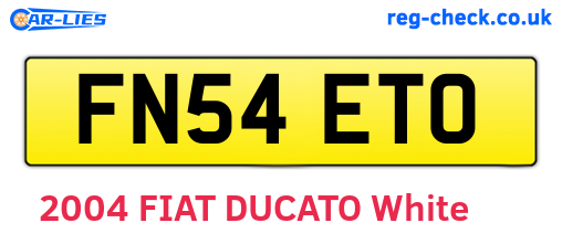 FN54ETO are the vehicle registration plates.