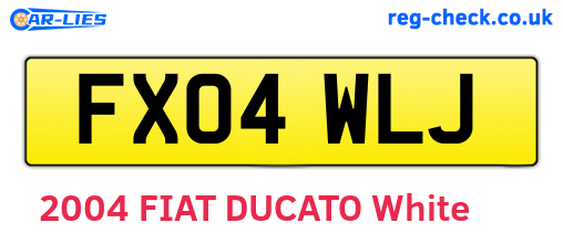 FX04WLJ are the vehicle registration plates.