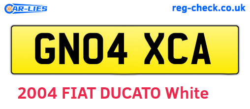 GN04XCA are the vehicle registration plates.