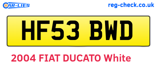 HF53BWD are the vehicle registration plates.