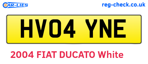 HV04YNE are the vehicle registration plates.