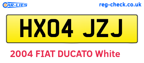 HX04JZJ are the vehicle registration plates.