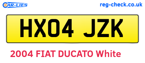 HX04JZK are the vehicle registration plates.