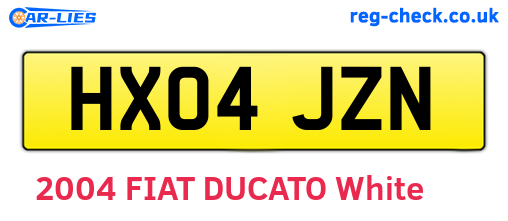 HX04JZN are the vehicle registration plates.