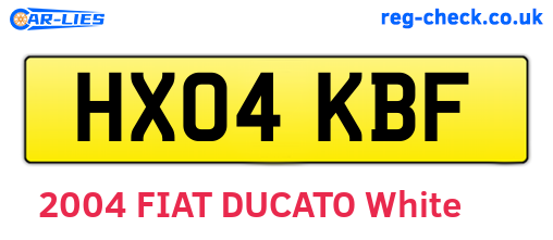 HX04KBF are the vehicle registration plates.