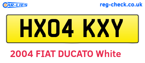HX04KXY are the vehicle registration plates.