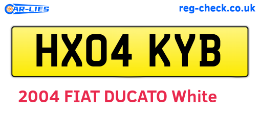 HX04KYB are the vehicle registration plates.