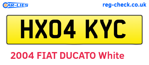 HX04KYC are the vehicle registration plates.