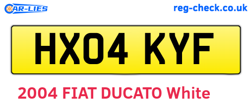 HX04KYF are the vehicle registration plates.