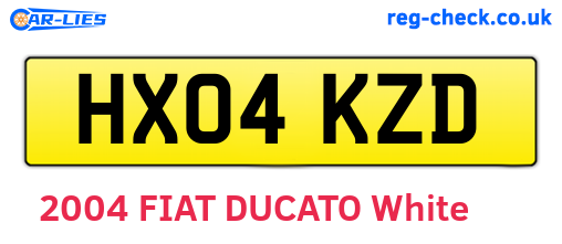 HX04KZD are the vehicle registration plates.