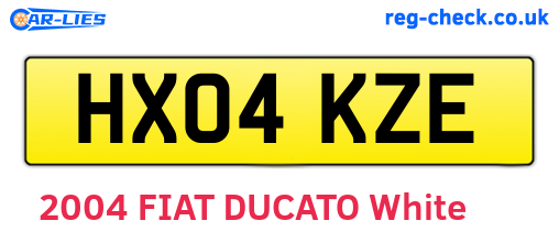 HX04KZE are the vehicle registration plates.