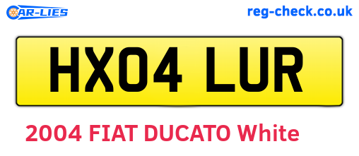 HX04LUR are the vehicle registration plates.
