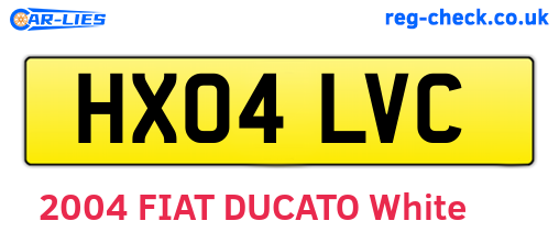 HX04LVC are the vehicle registration plates.