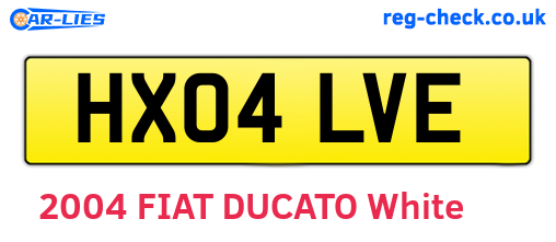 HX04LVE are the vehicle registration plates.