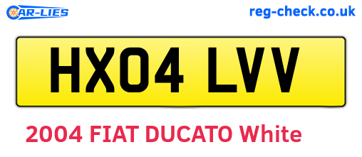HX04LVV are the vehicle registration plates.