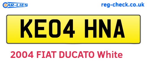 KE04HNA are the vehicle registration plates.