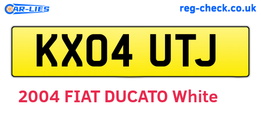 KX04UTJ are the vehicle registration plates.