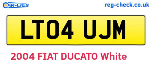 LT04UJM are the vehicle registration plates.