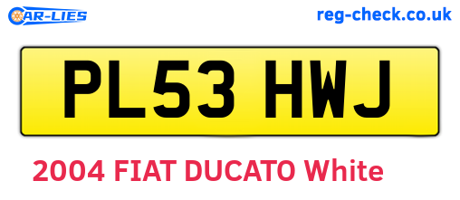 PL53HWJ are the vehicle registration plates.