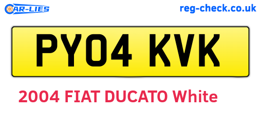 PY04KVK are the vehicle registration plates.