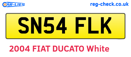SN54FLK are the vehicle registration plates.