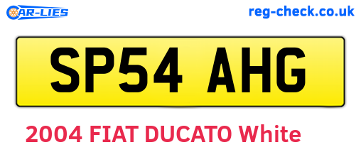 SP54AHG are the vehicle registration plates.