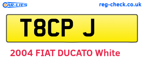 T8CPJ are the vehicle registration plates.