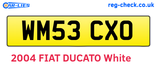 WM53CXO are the vehicle registration plates.