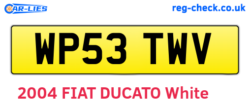 WP53TWV are the vehicle registration plates.