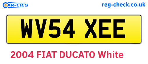 WV54XEE are the vehicle registration plates.