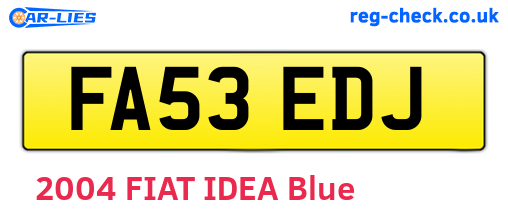 FA53EDJ are the vehicle registration plates.