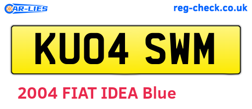 KU04SWM are the vehicle registration plates.