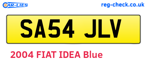 SA54JLV are the vehicle registration plates.