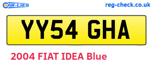 YY54GHA are the vehicle registration plates.