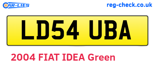 LD54UBA are the vehicle registration plates.