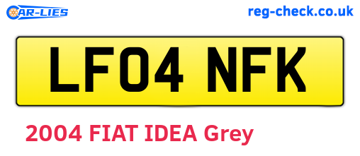 LF04NFK are the vehicle registration plates.