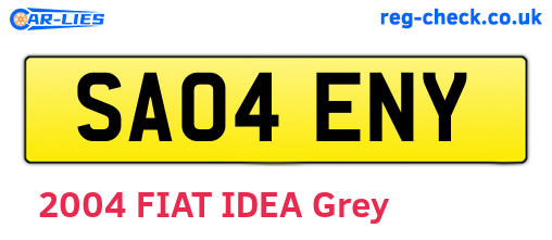 SA04ENY are the vehicle registration plates.