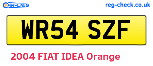 WR54SZF are the vehicle registration plates.