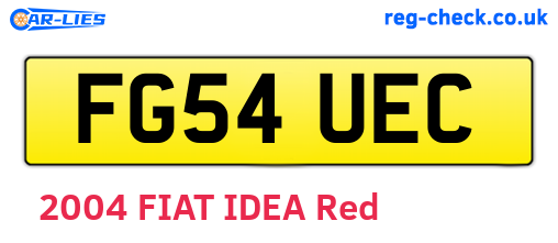 FG54UEC are the vehicle registration plates.